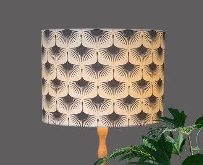 Art Deco Charcoal Swans Lampshade