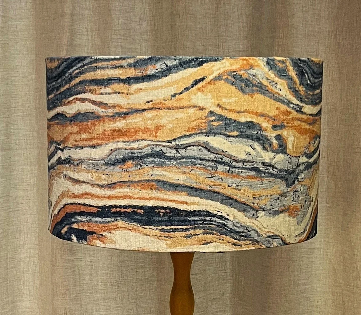 Contemporary 'Desert River' Design Linen Lampshade