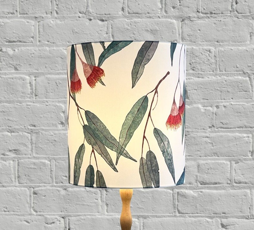 Eucalyptus White, Green & Red Lampshade