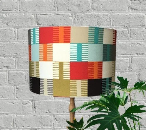 Multi-Coloured Mid-Century Inspired Lampshade