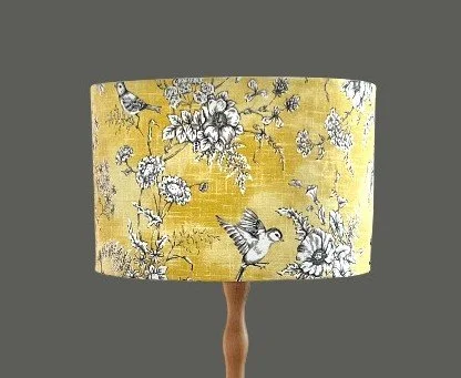 Yellow/Mustard Finch Toile Lampshade