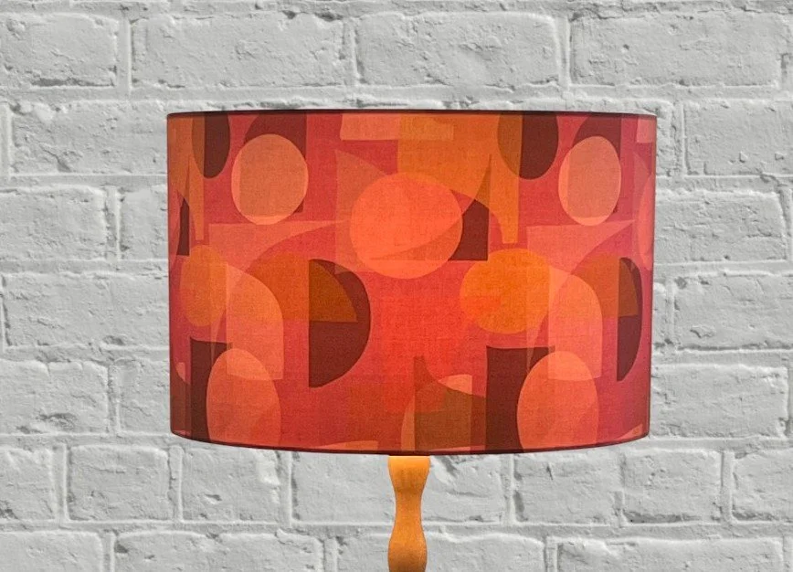 Abstract Pinks & Caramel Geometric Lampshade