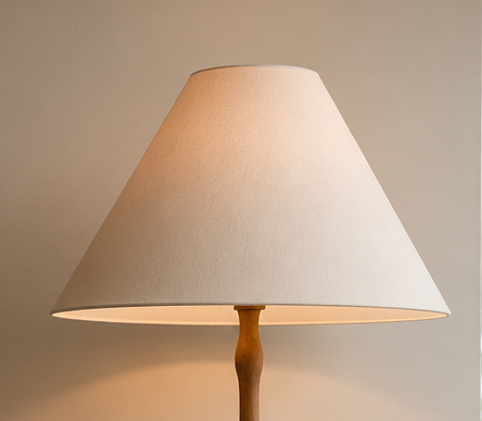 White Linen Empire Lampshade - White Eastern European Linen