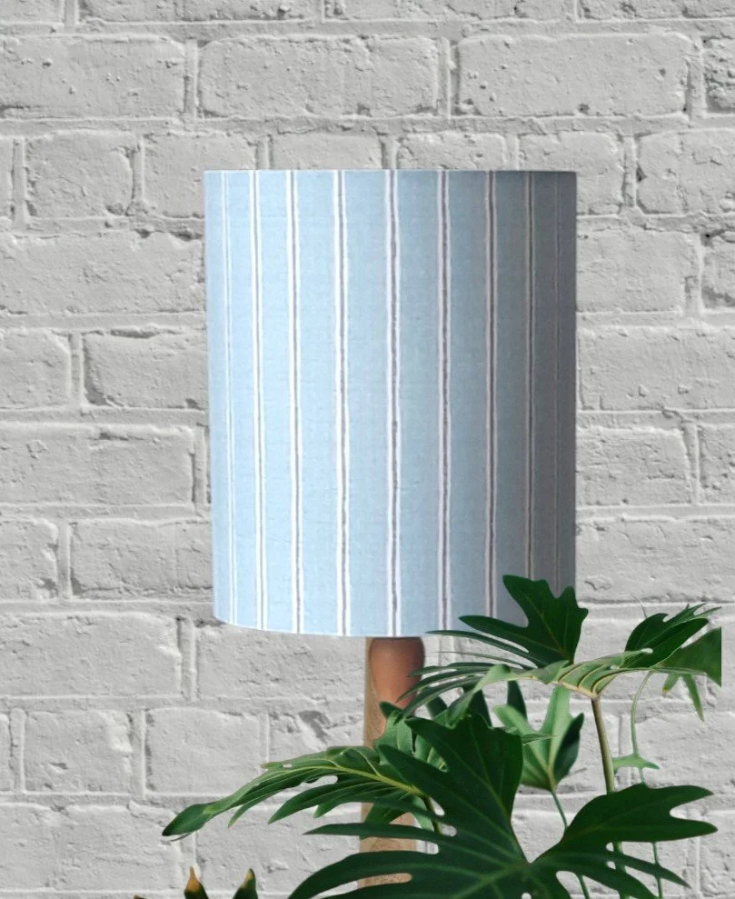 Duck Egg Blue & Grey Rowing Stripe Lampshade