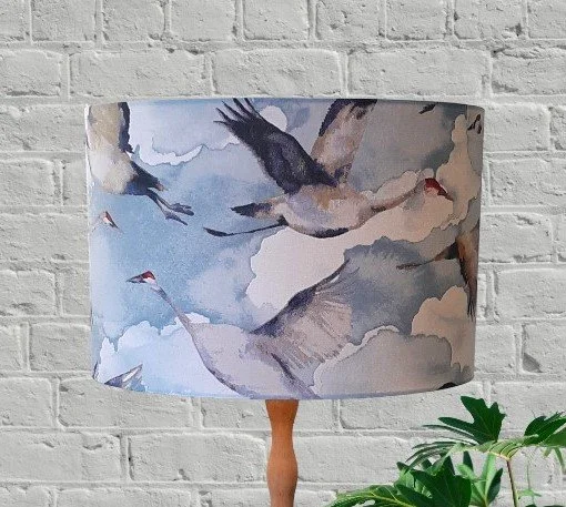 Flying Geese/Bird Blue Lampshade