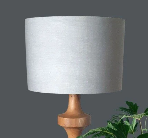 Lampshade - Silver Grey Rustic Linen Lampshade