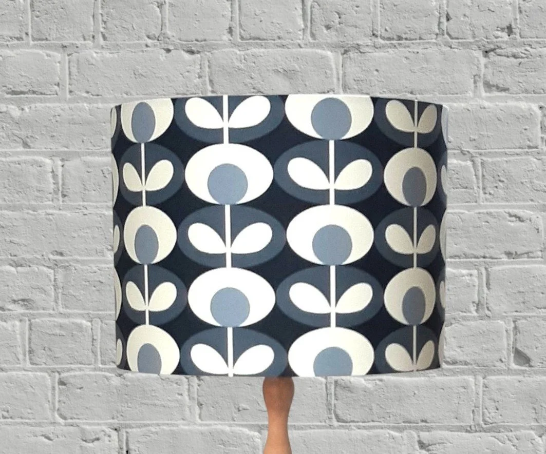Orla Kiely Oval Cool Grey Flower Lampshade