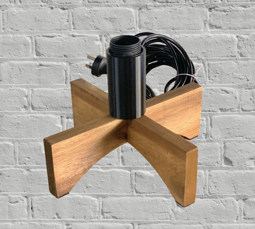 Acacia Timber/Wood Lamp Base | Handmade in Australia | D25 or D31cm