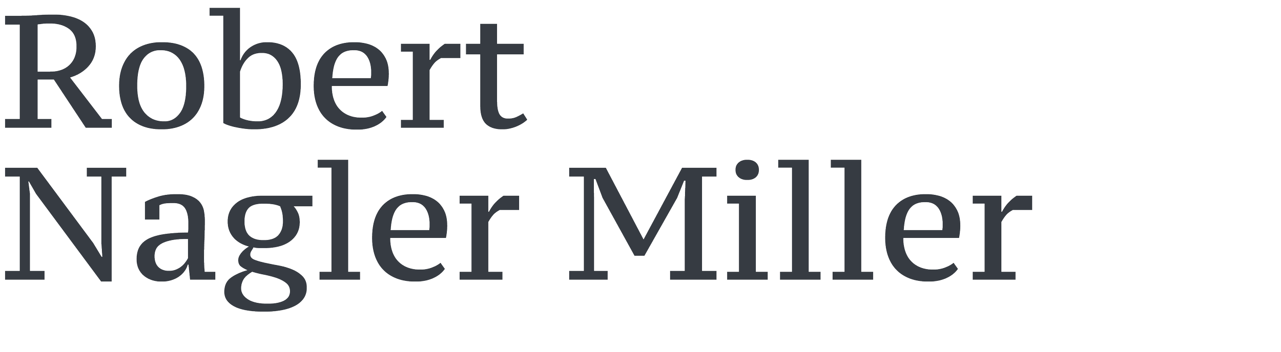 The image contains the text "Robert Nagle Miller" in large font, with a shadow effect on a transparent background.