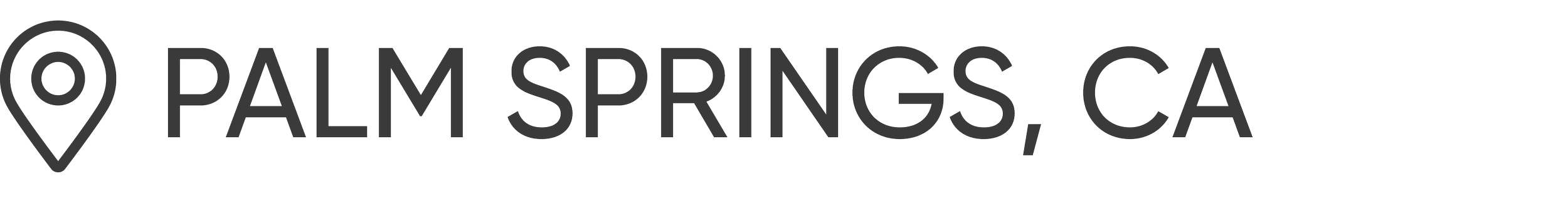 Graphic with location icon and the text 'Palm Springs, CA'