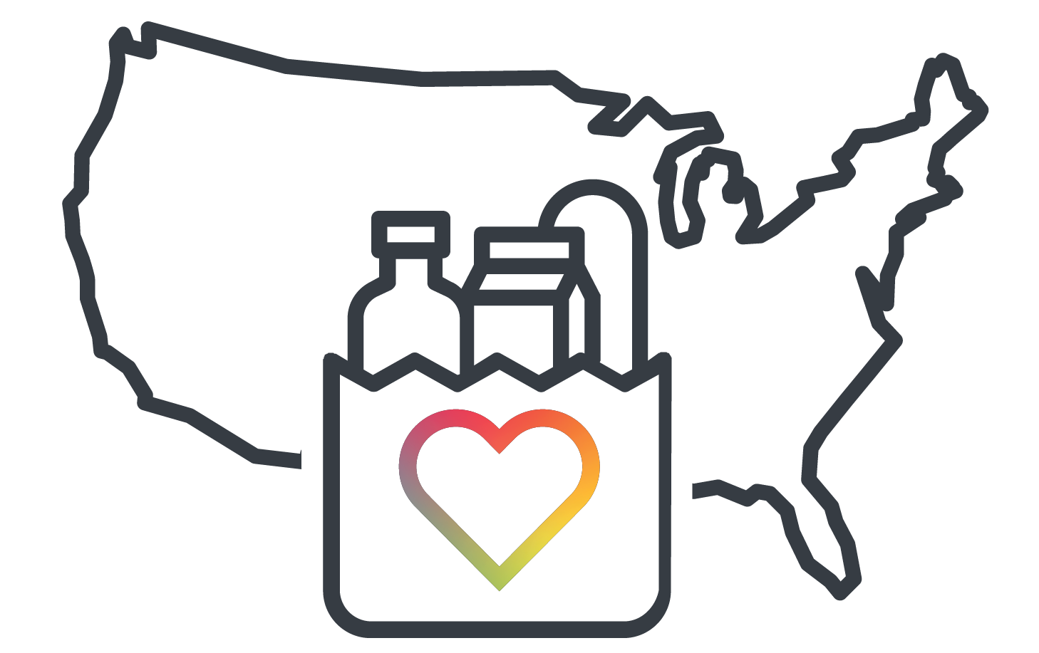 An animated graphic showing a dark background with a colorful heart outline and a flowchart with 'Love' written inside it, connecting to various related words.