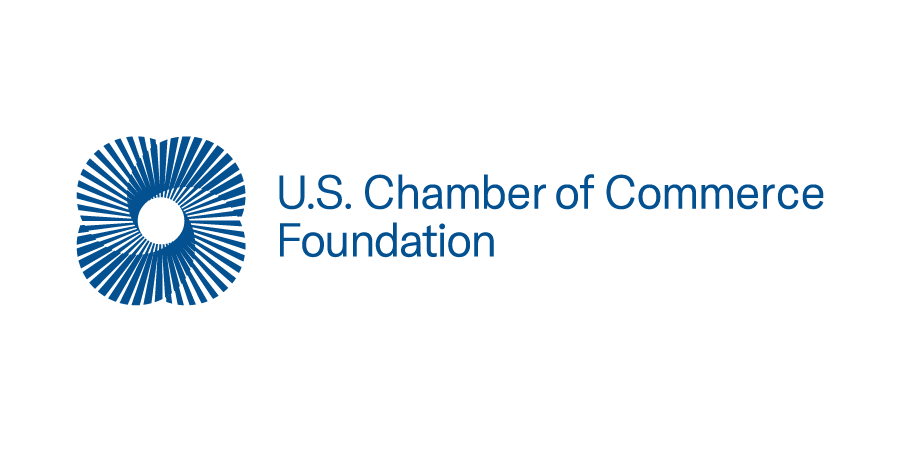 Logo of the U.S. Chamber of Commerce Foundation, featuring a circular, radiating blue design next to the organization's name.