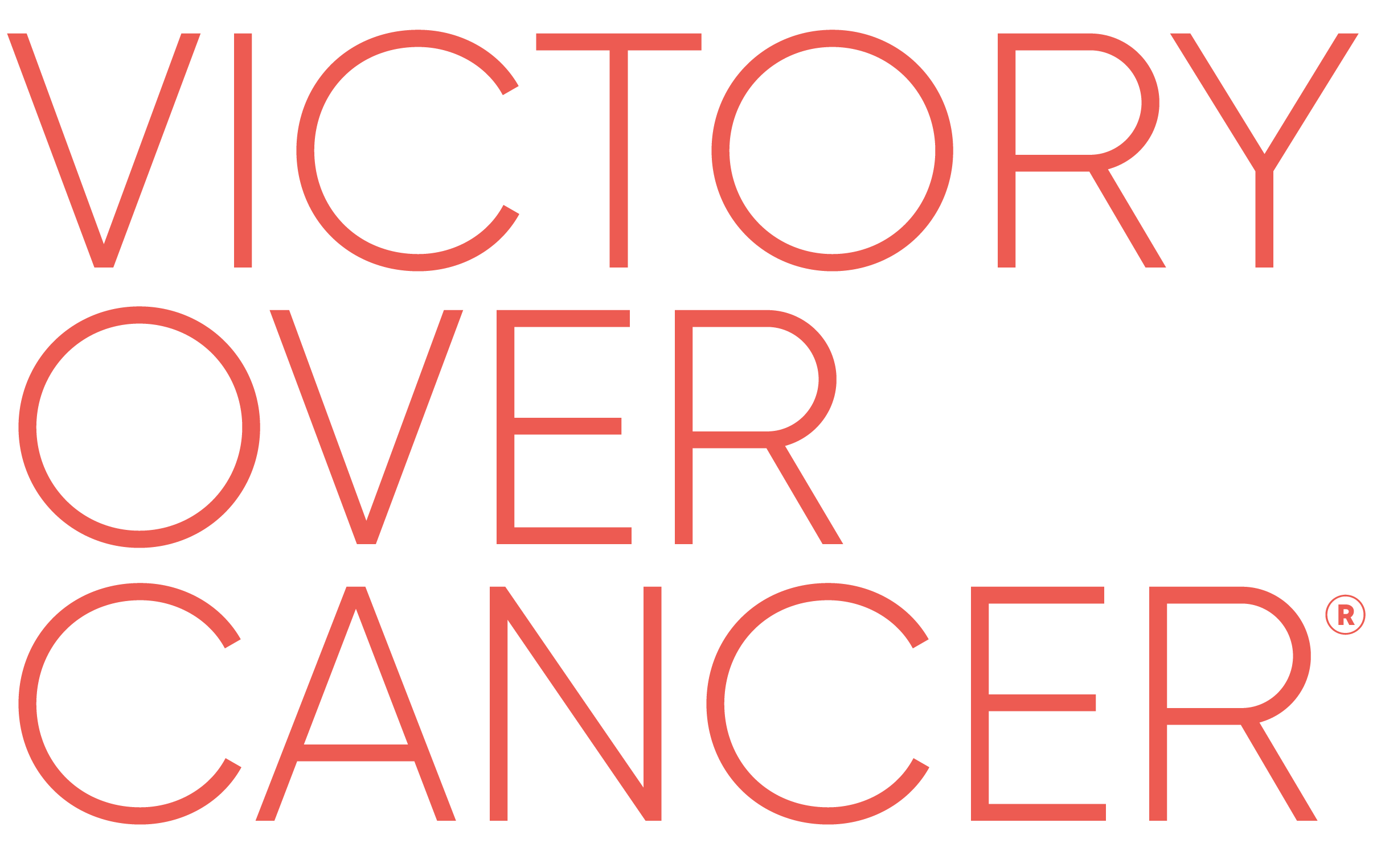 The image features words 'VICTORY OVER CANCER' written in large, capitalized red letters on a black background.