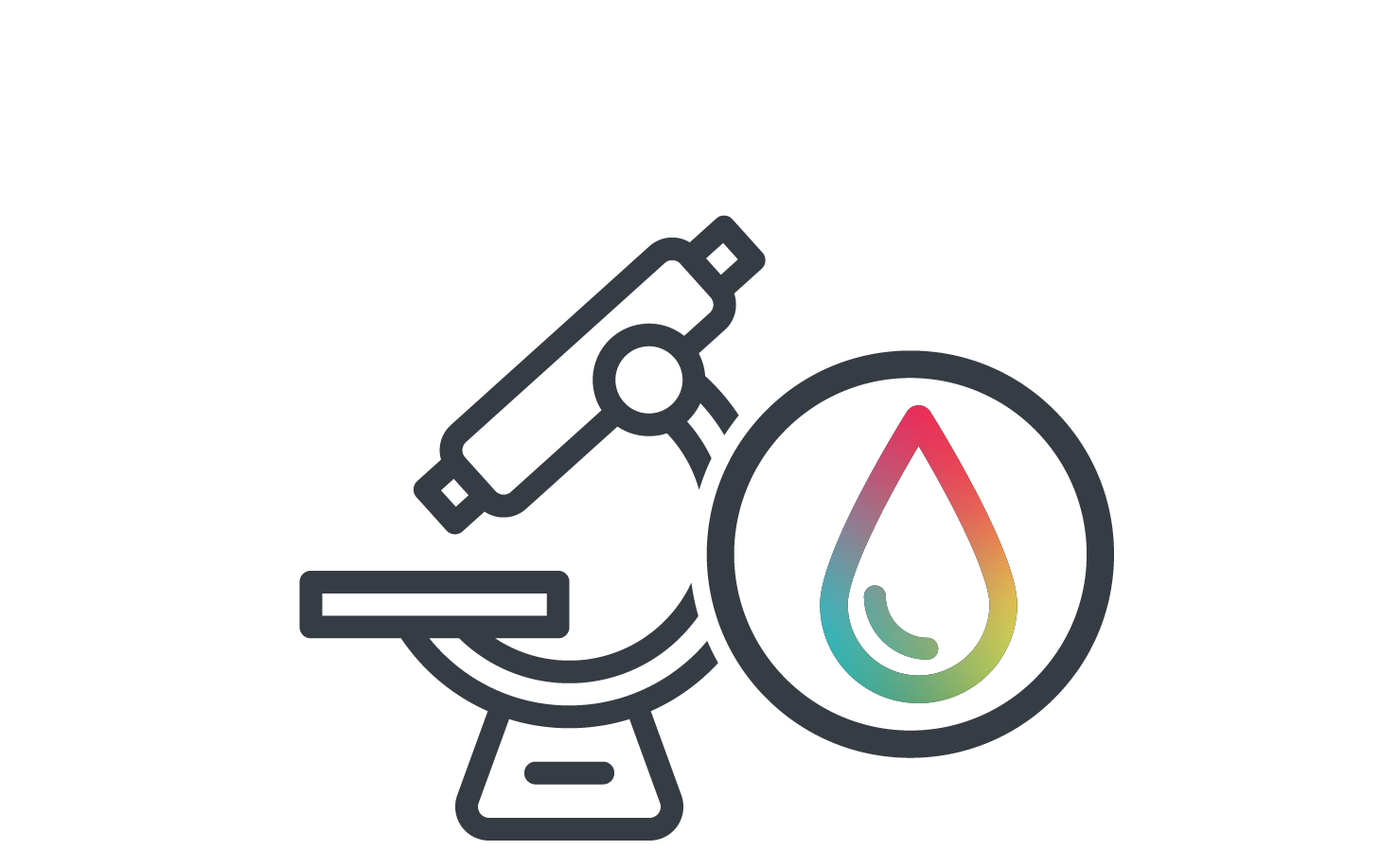 Graph with a stylized droplet icon featuring a phone inside and a color gradient, indicating mobile app analytics or similar concept.
