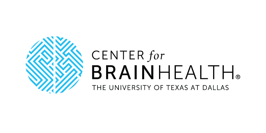 Logo for the Center for BrainHealth at The University of Texas at Dallas, featuring a blue maze-like brain icon.
