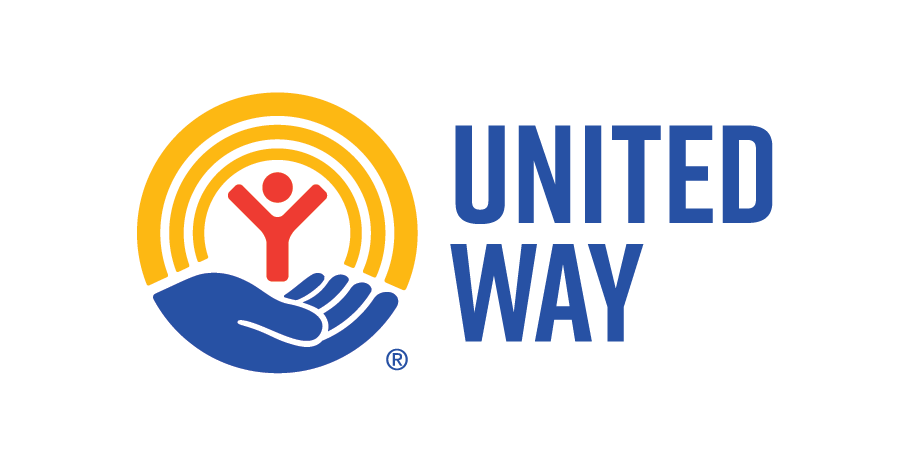 United Way logo featuring a hand holding a person with rays in the background and the text 'United Way' to the right.