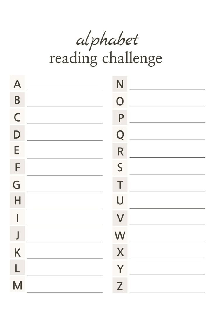 The Alphabet Reading Challenge