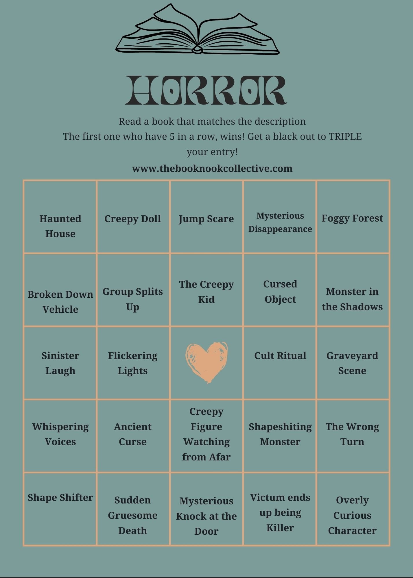 Horror Bingo Board