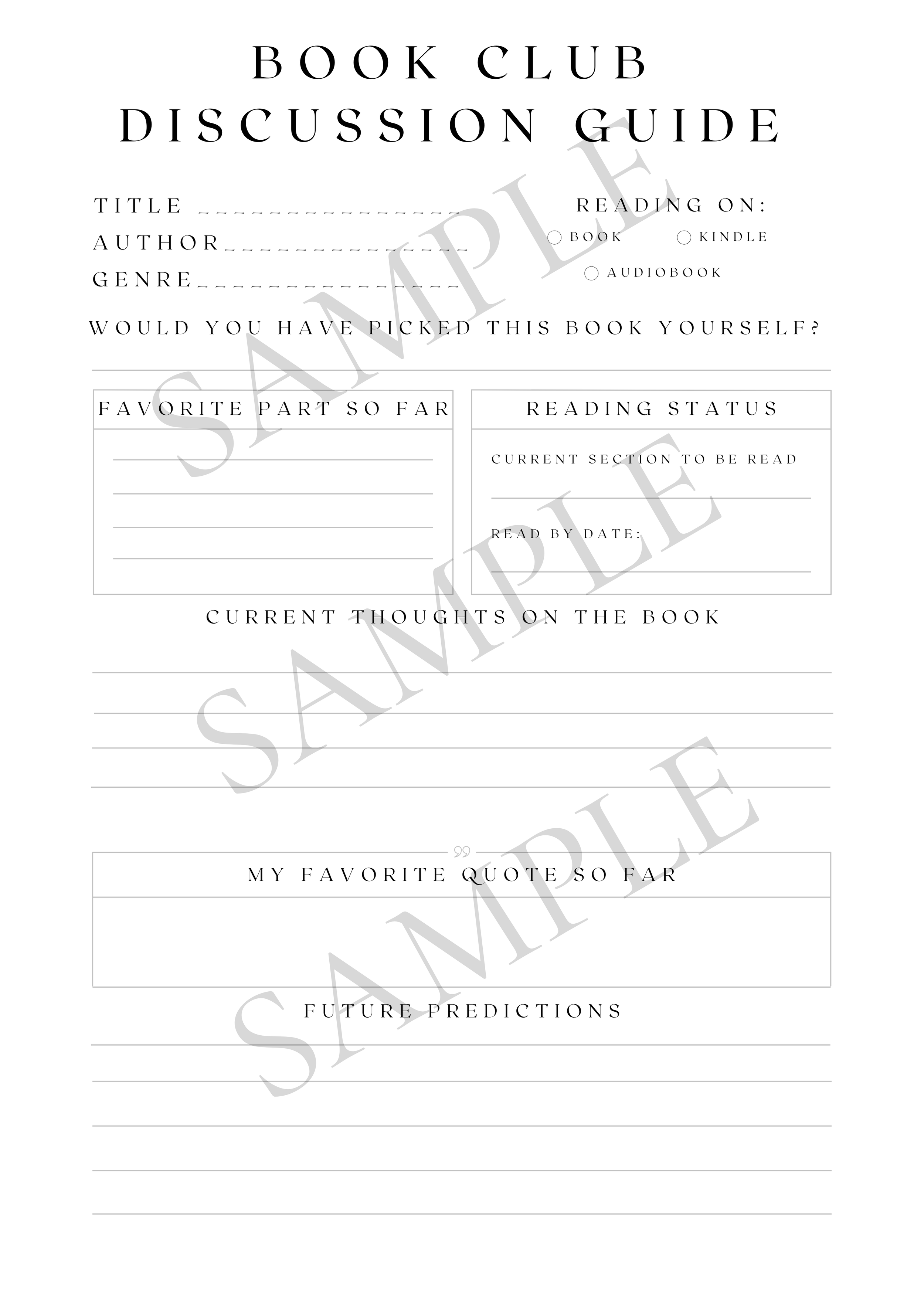 discussion guide The Book Nook Book Review Reading Tracker Reading Challenge Book To Be Read Book Planner .png