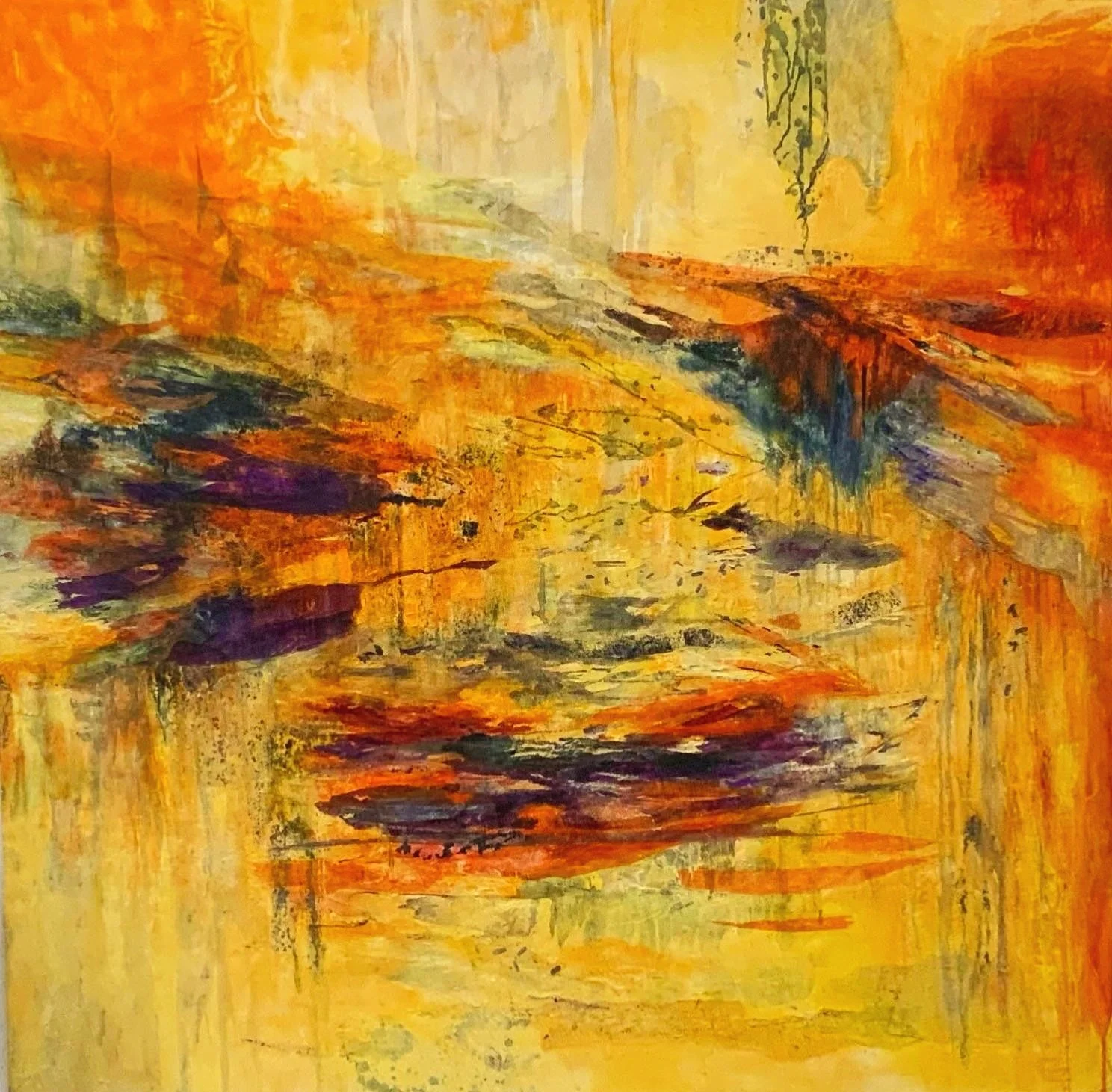 wax on wood, 60”x60”
