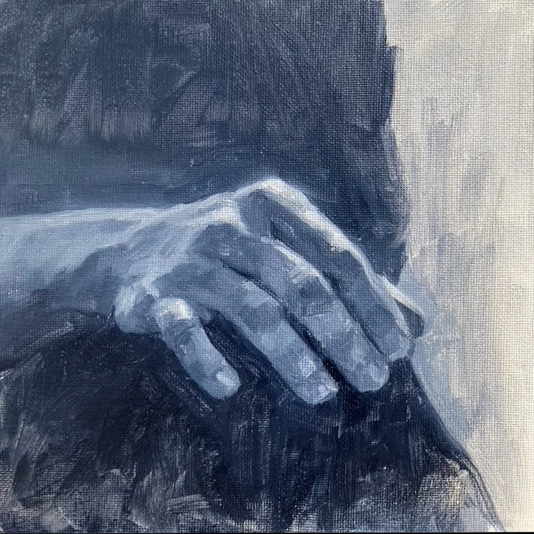 hand study (payne's gray), oil on canvas, 2023