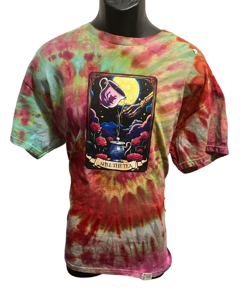 “Spill the Tea” Tarot Tie-Dye T-Shirt – Adult XL