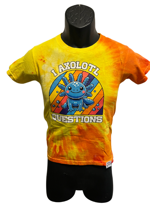 I Axolotl Questions Tie-Dye T-Shirt – Youth XS