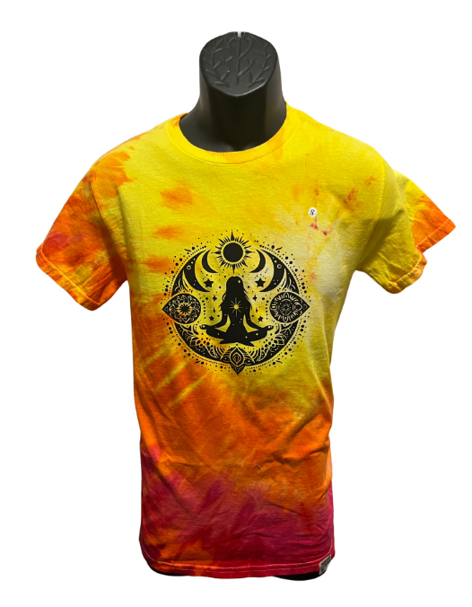 Solar Goddess Meditation Tie-Dye T-Shirt – Adult Small