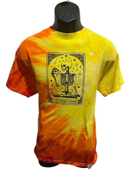 “The Pizza Lover” Tarot Tie-Dye T-Shirt – Adult Large