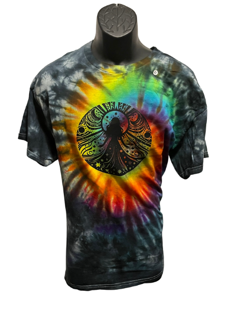 Rainbow Eclipse Goddess Tie-Dye T-Shirt – Adult XL