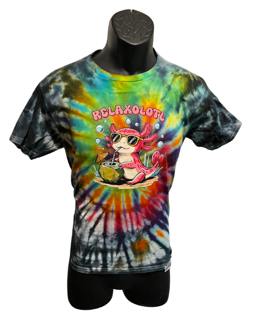 Relaxolotl Tie-Dye T-Shirt – Youth Large