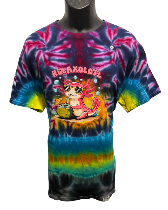 Relaxolotl Tie-Dye T-Shirt – Adult XL