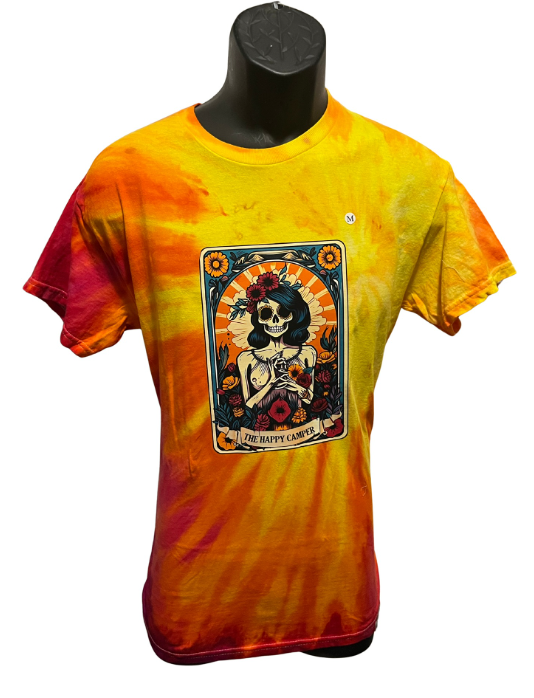 “The Happy Camper” Tarot Tie-Dye T-Shirt – Adult Medium