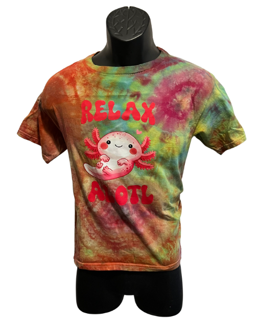 Relaxolotl Tie-Dye T-Shirt – Youth Large