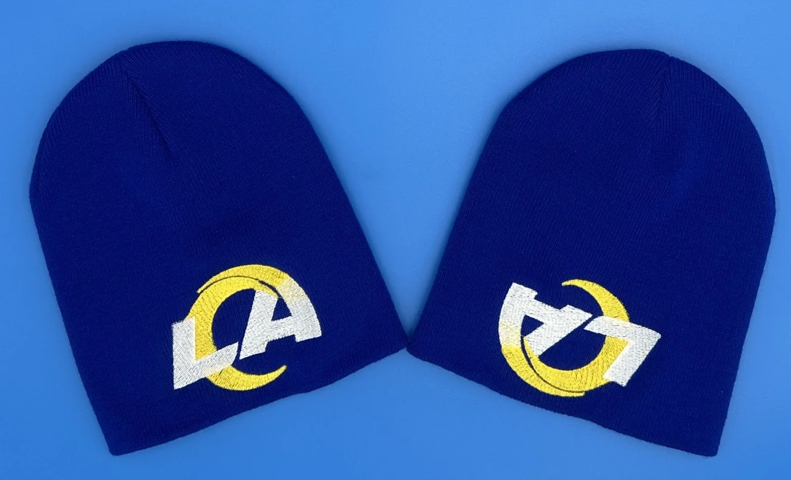 Royal - Beanie LA Rams Embroidered