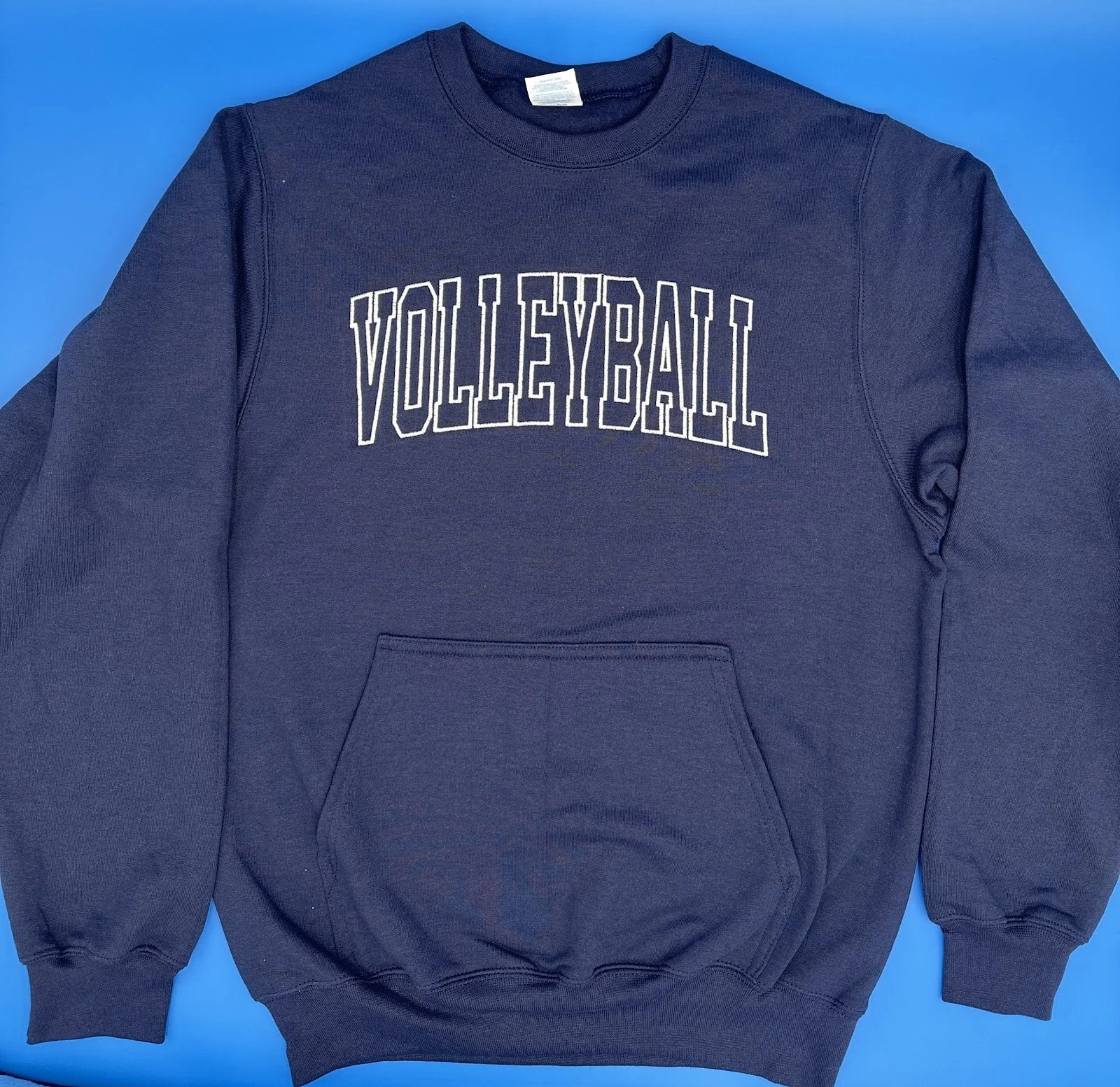 Navy - Crew neck with pocket 'Volleyball' Embroidered.jpg
