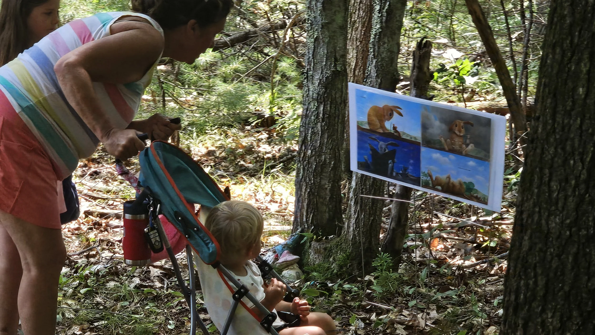 Reading a story walk story