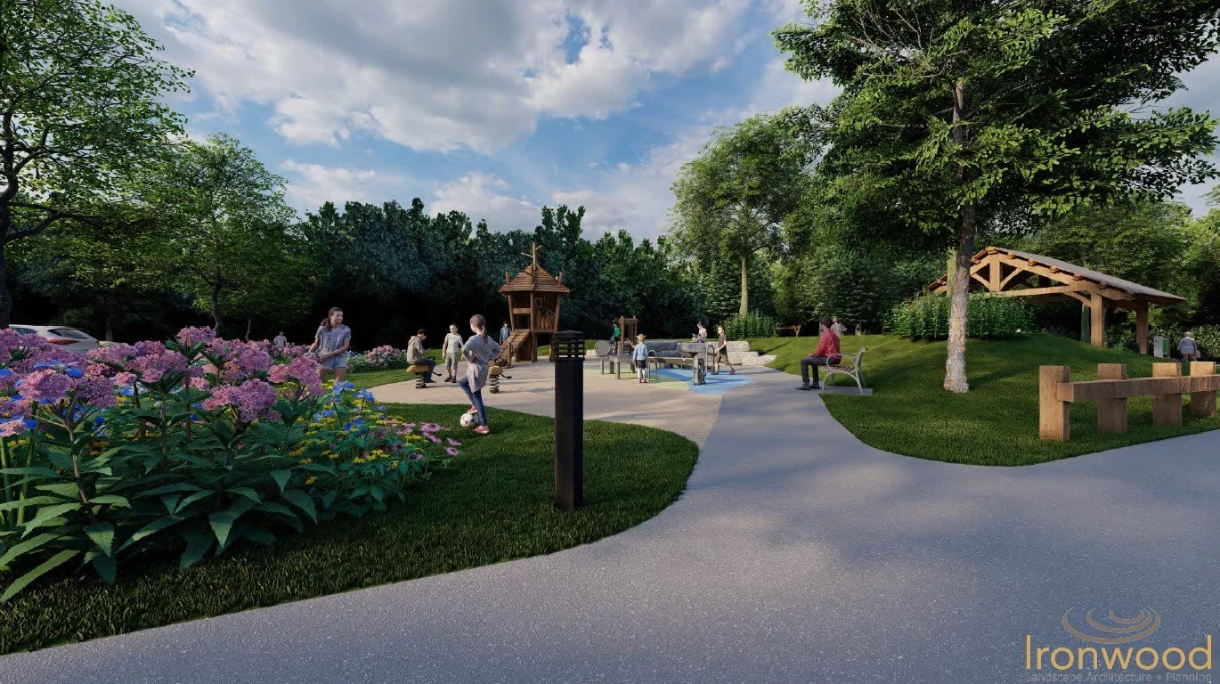 Rendering of Outdoor Community Center play area