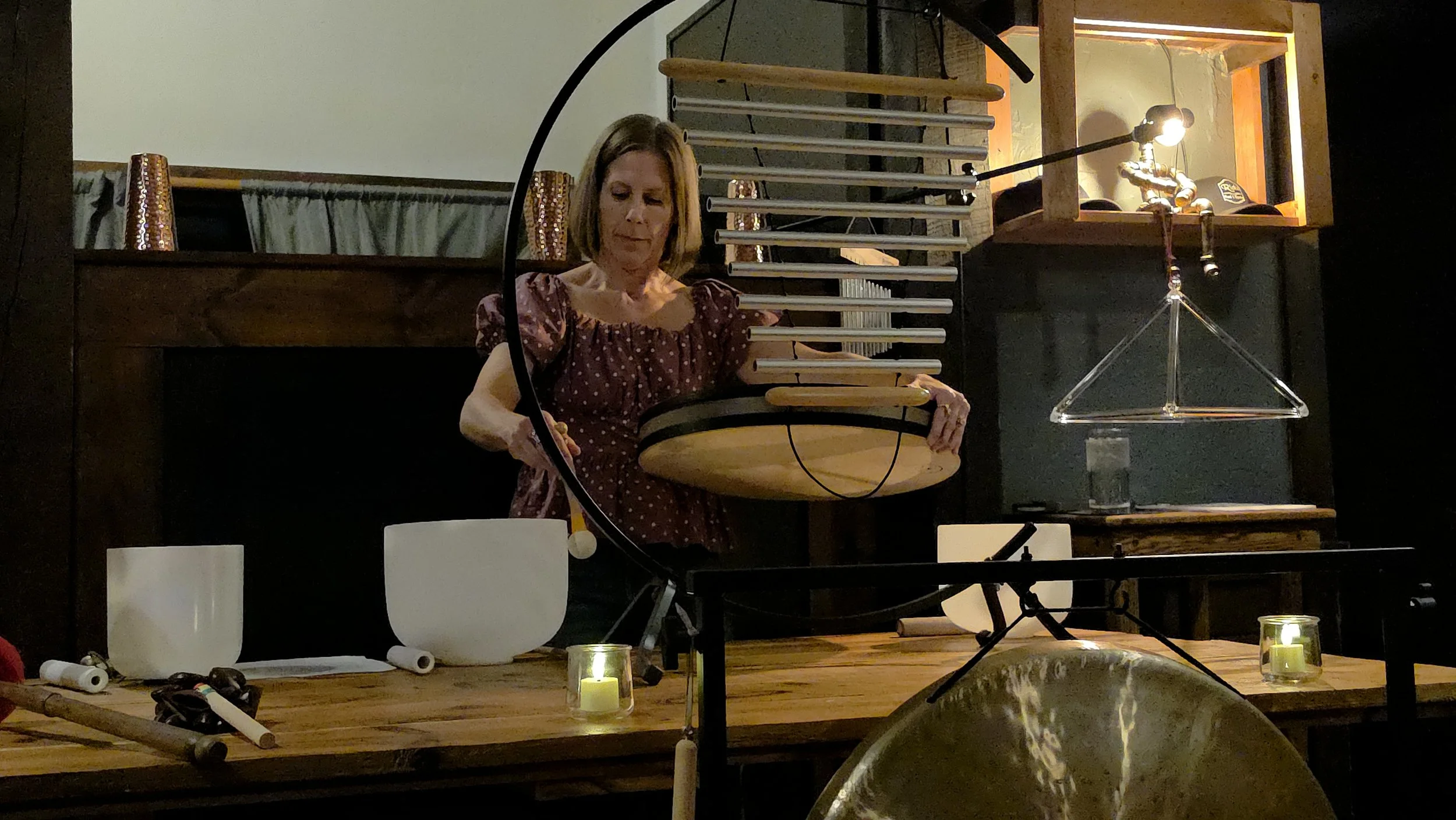 Sound bowls, gongs, and bells pair with wine to change the tasting experience. Laura Edelman plays for us.