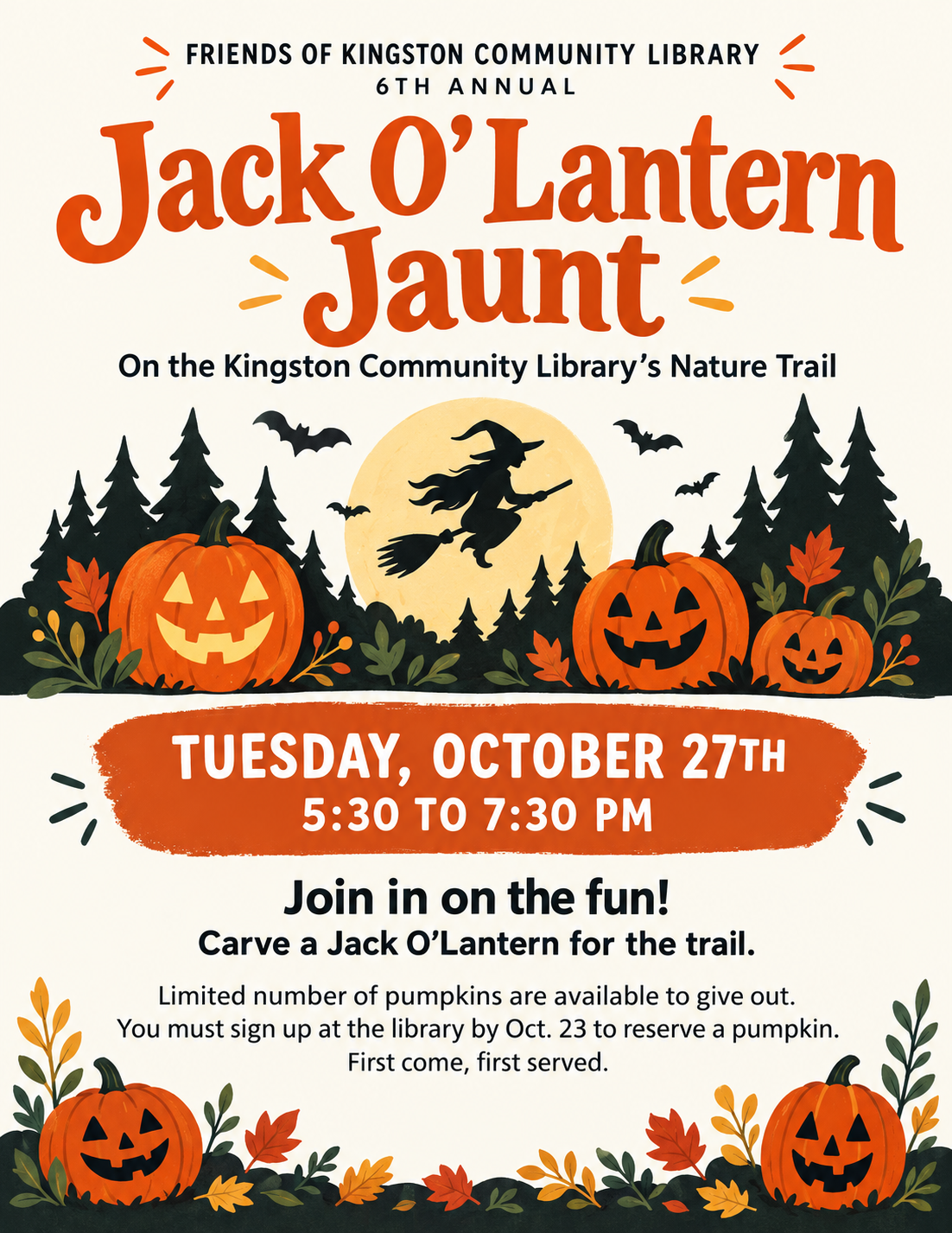 Jack O"Lantern Jaunt 2026 October 27 5:30-7:30