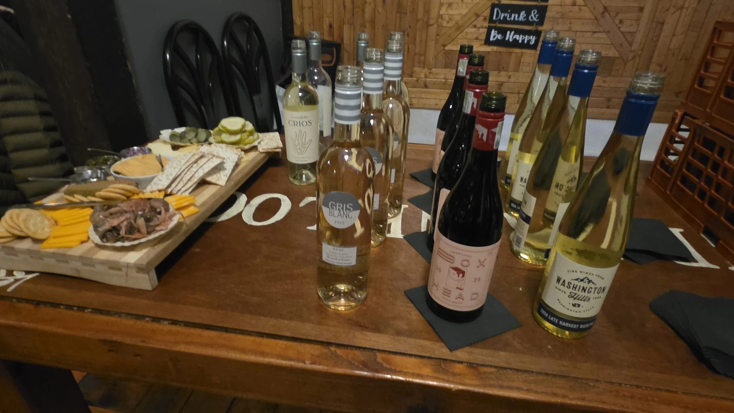 Wines from for continents and some of the food provided by Rick's Food and Spirits