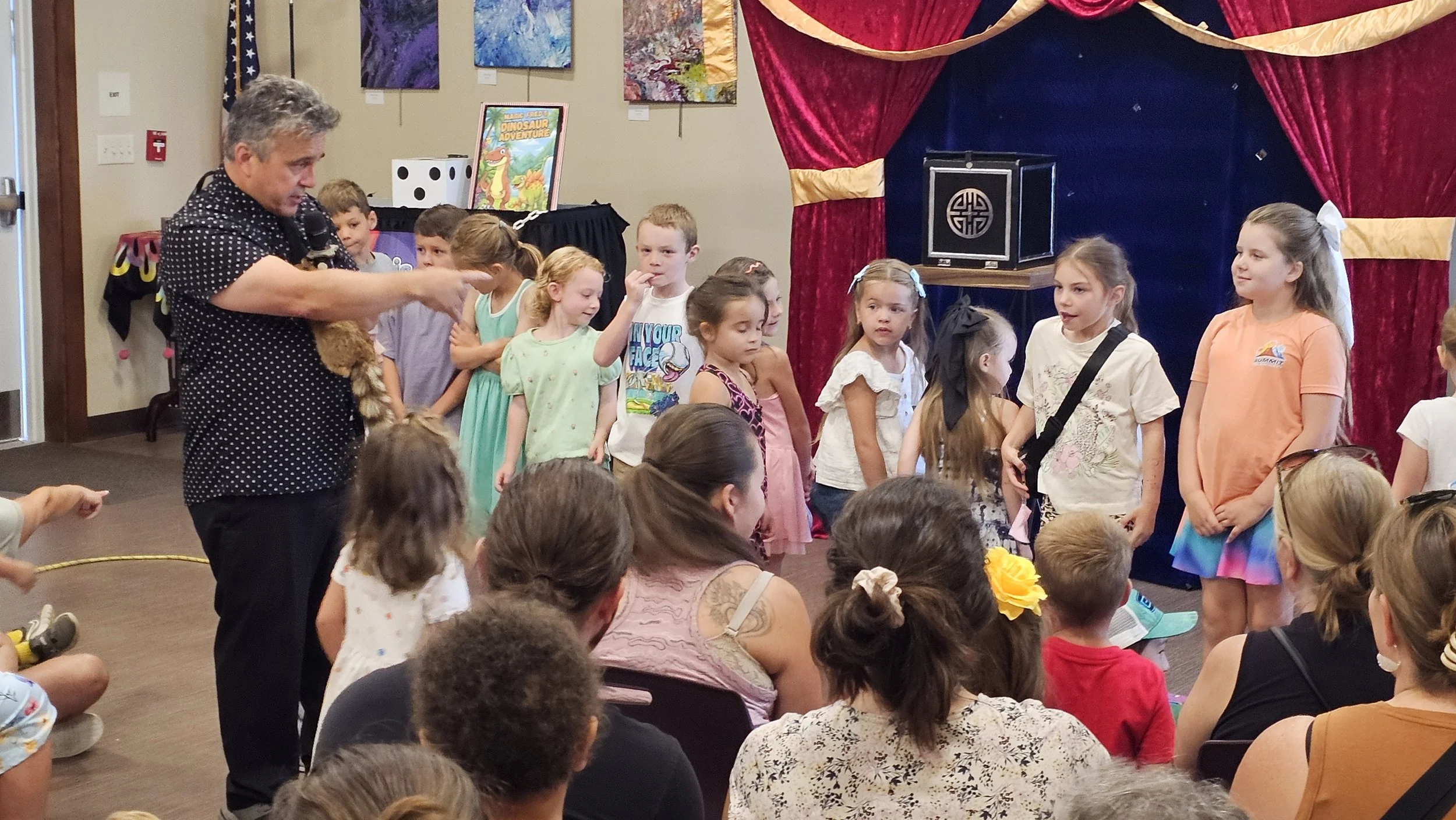 Kids volunteers at the Magic Fred Show