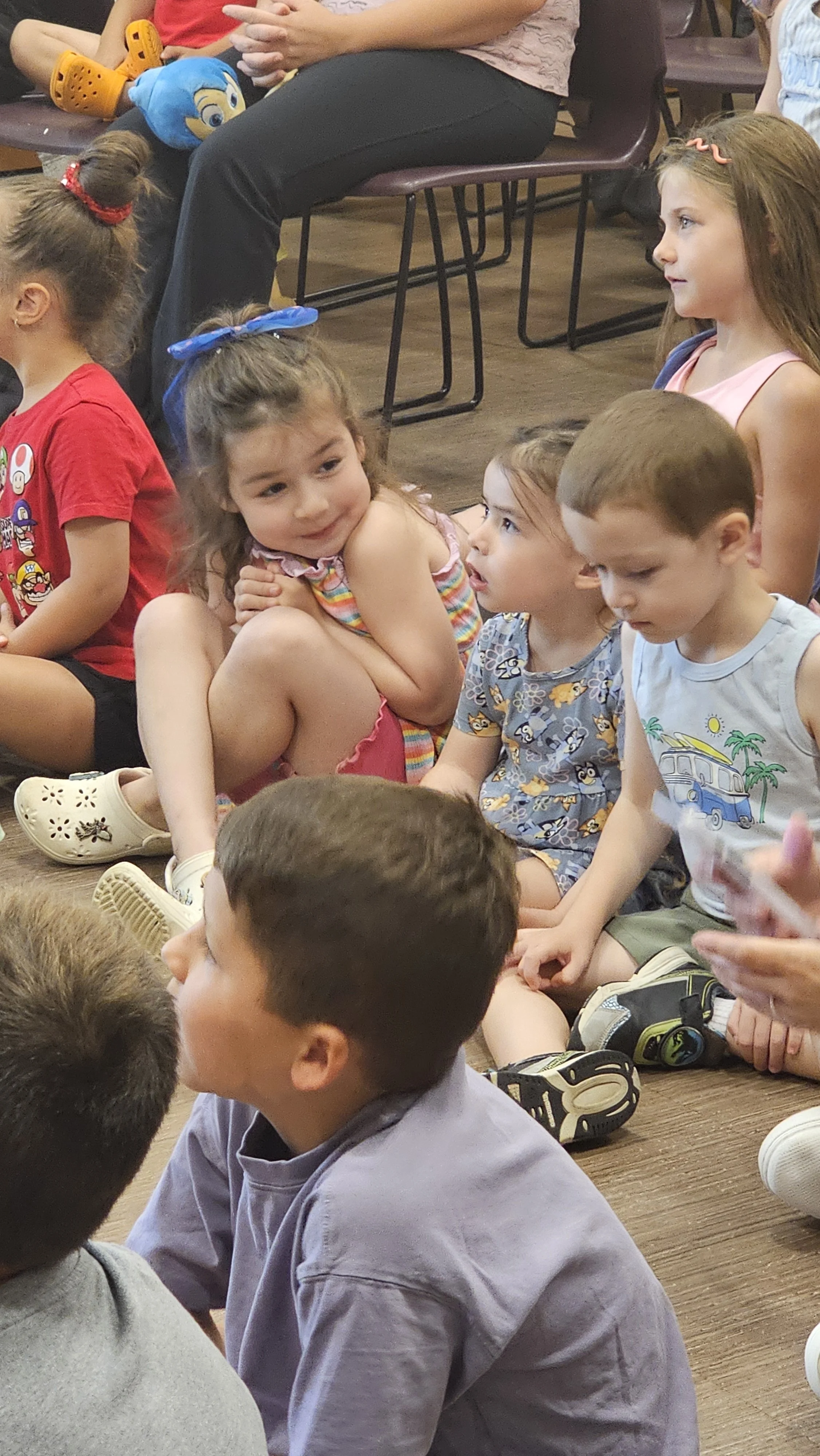close up of kids in the audience at Magic Fred show