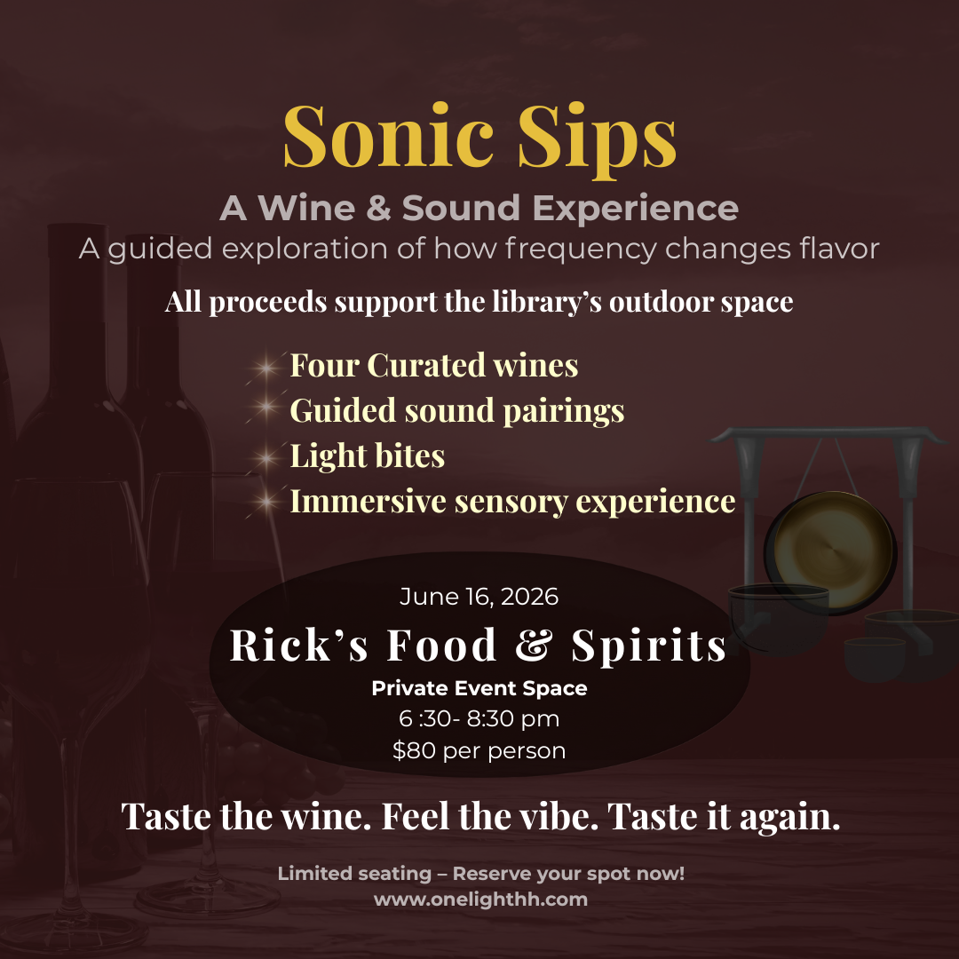 Sonic Sips - a library fundraiser from One Light and Rick's