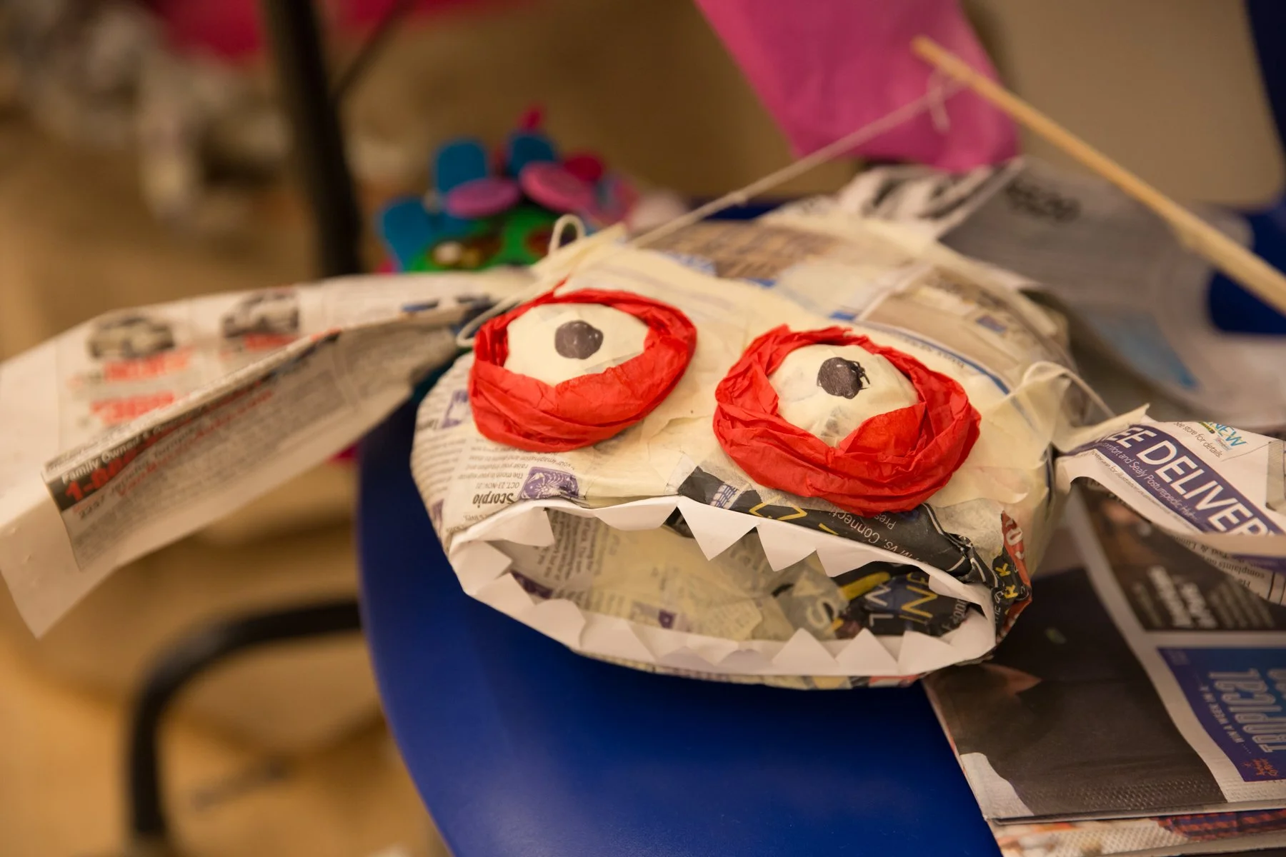 Fish made from paper and tape 