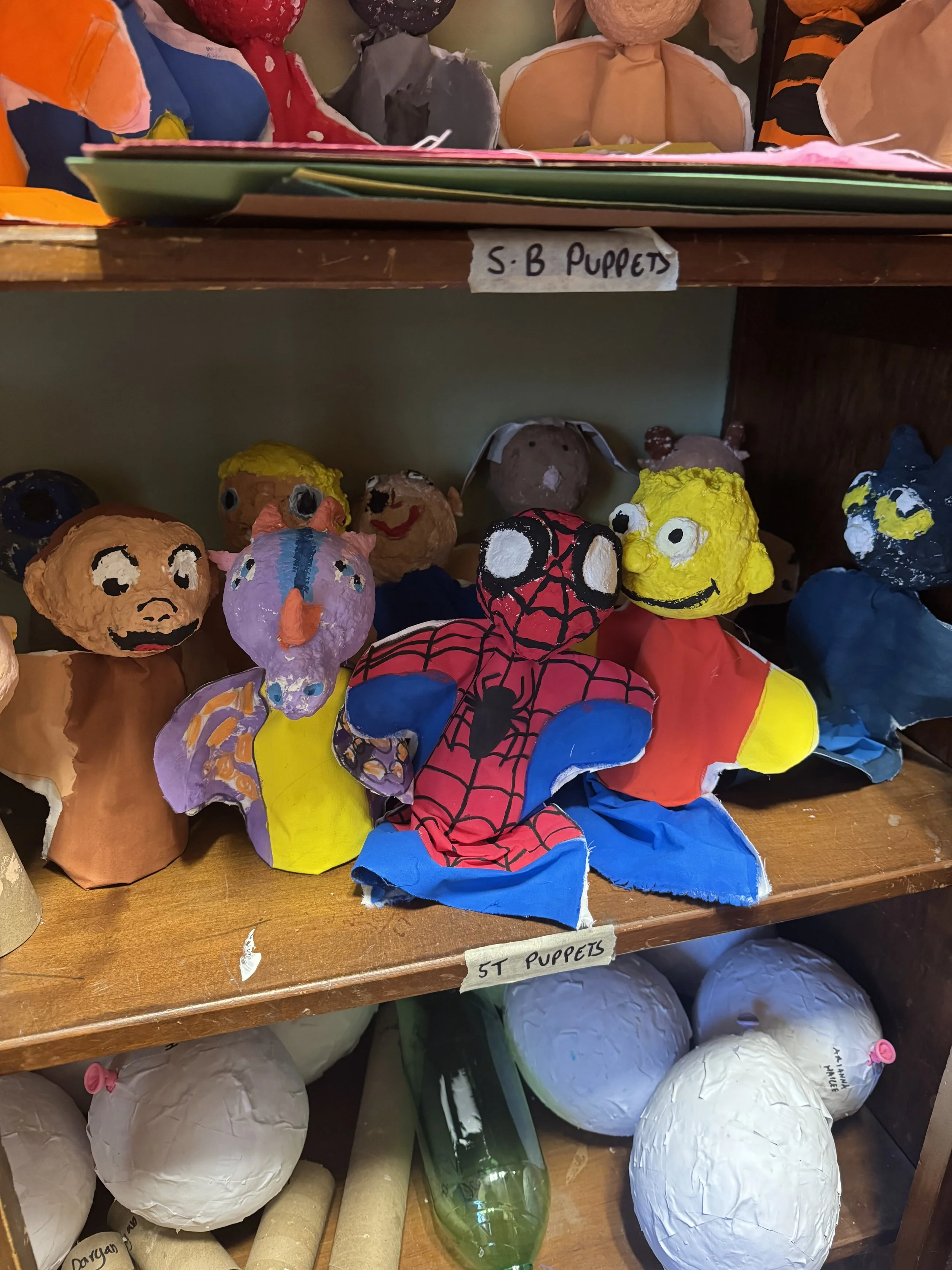 Celluclay Puppets made by 5th graders