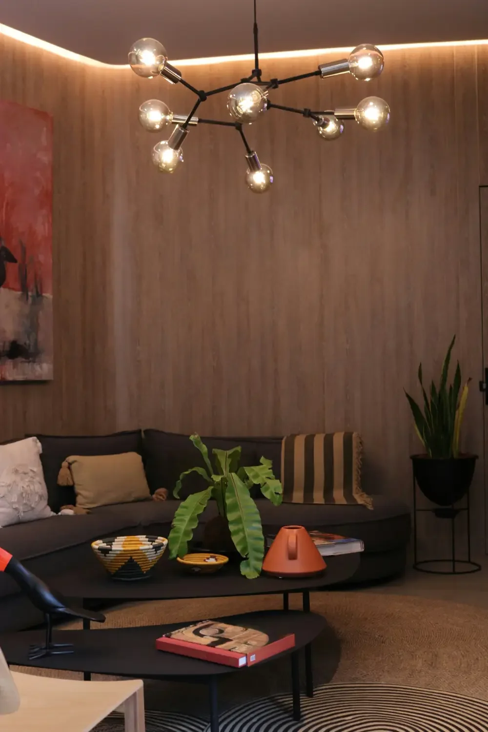 Modern lighting in Freshwater home