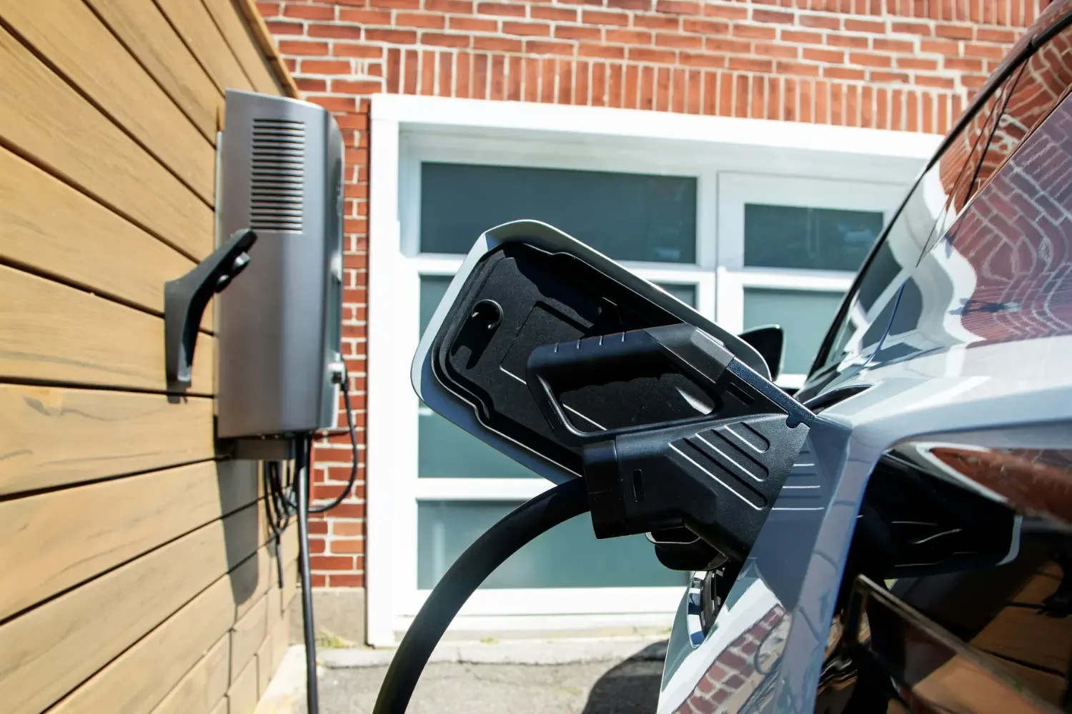 EV charger installed outside a house