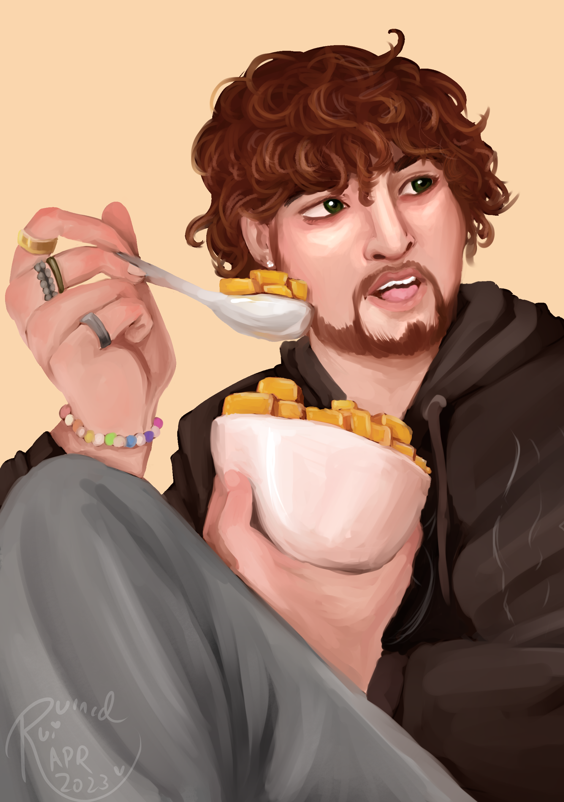 mango cereal, 2023. digital painting