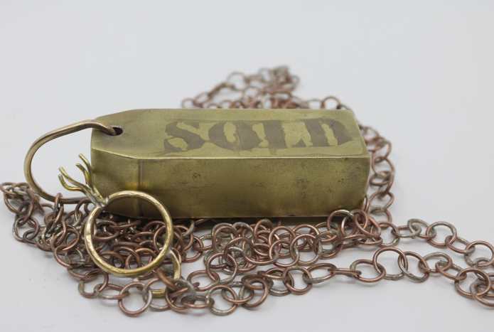 The Ordeal of Marriage, 2025.  Brass and copper, 1 x 1 x 83 in